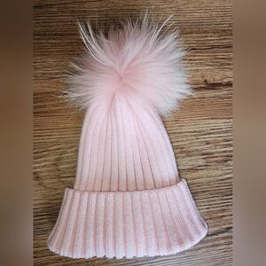 Lapin House Pink Knit Pom-Pom Beanie for Kids